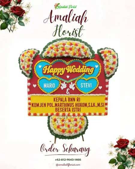 Papan Bunga Pernikahan Banding